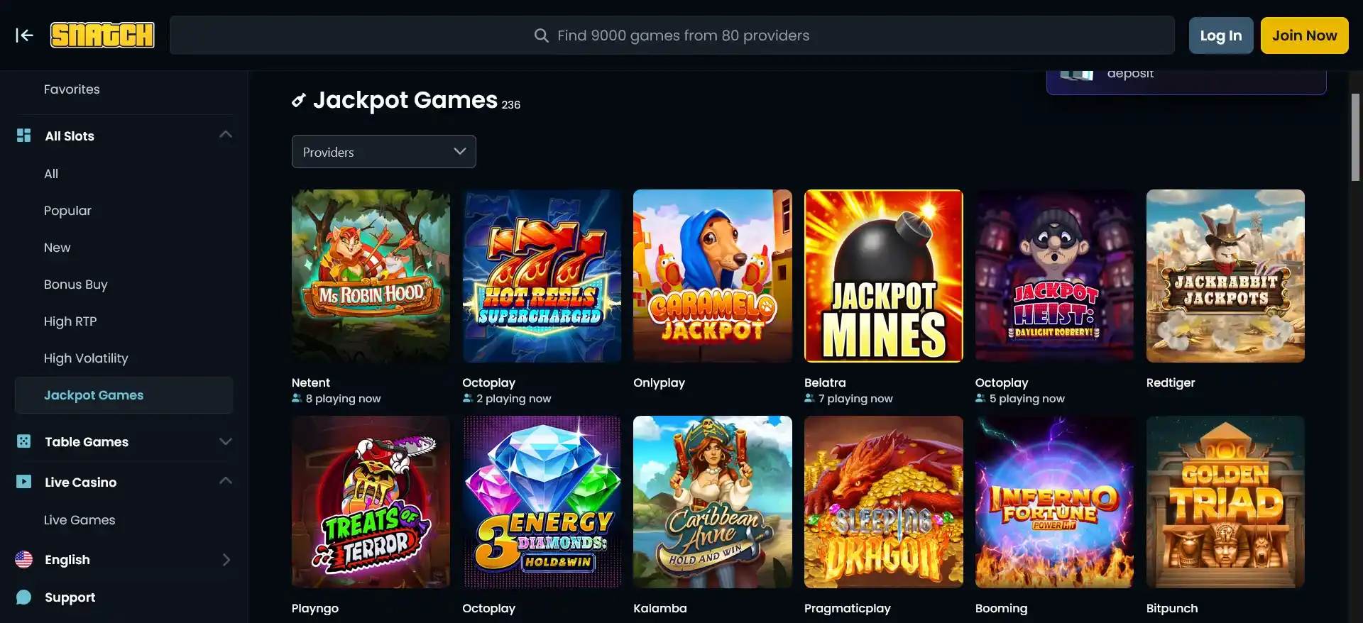 screenshot Snatch Casino